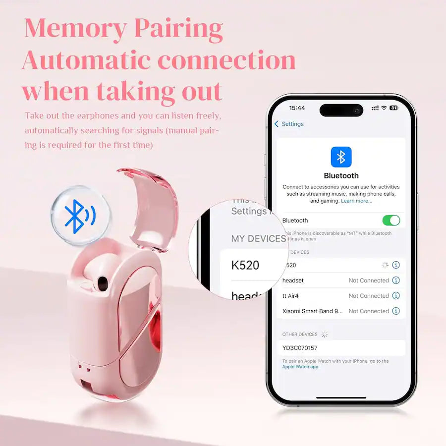 Heart Shaped Wireless Earphones in Ear Gaming Earphones BT5.3 Earbuds