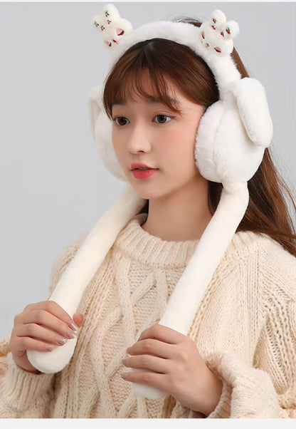 Cute Ear Move Earmuff Rabbit Moving Ears Jumping Earmuffs