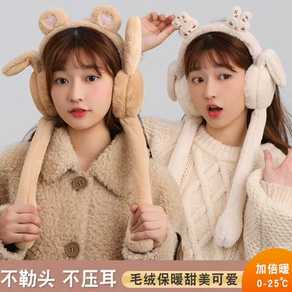 Cute Ear Move Earmuff Rabbit Moving Ears Jumping Earmuffs