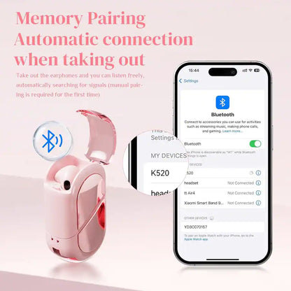 Heart Shaped Wireless Earphones in Ear Gaming Earphones BT5.3 Earbuds